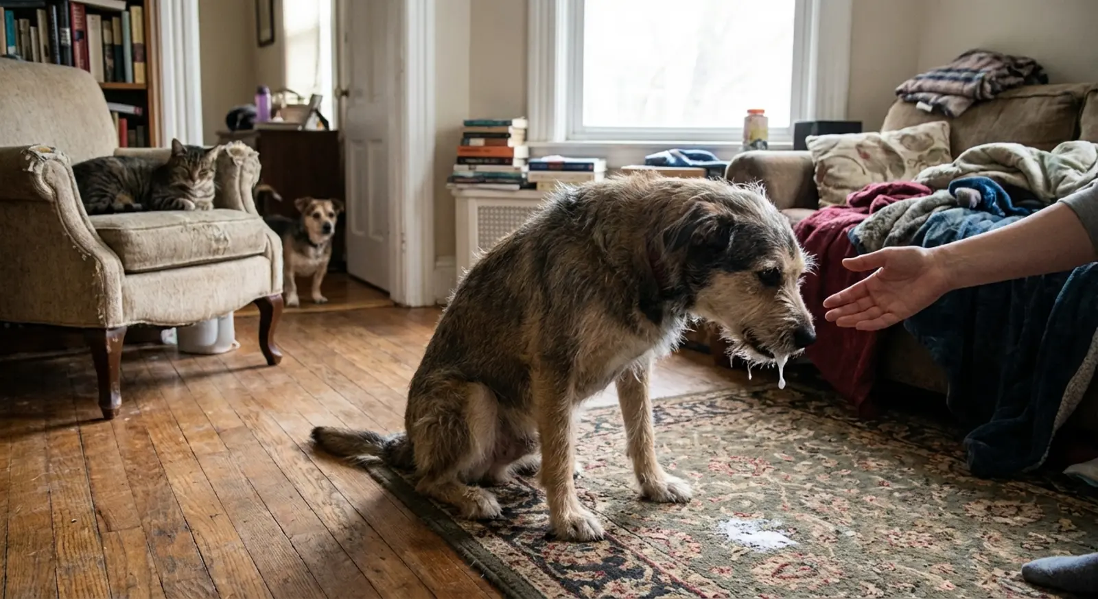 cachorro tossindo e vomitando espuma branca