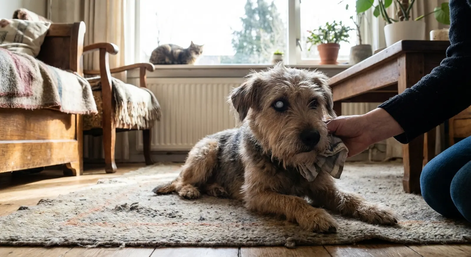 olho do cachorro ficando branco