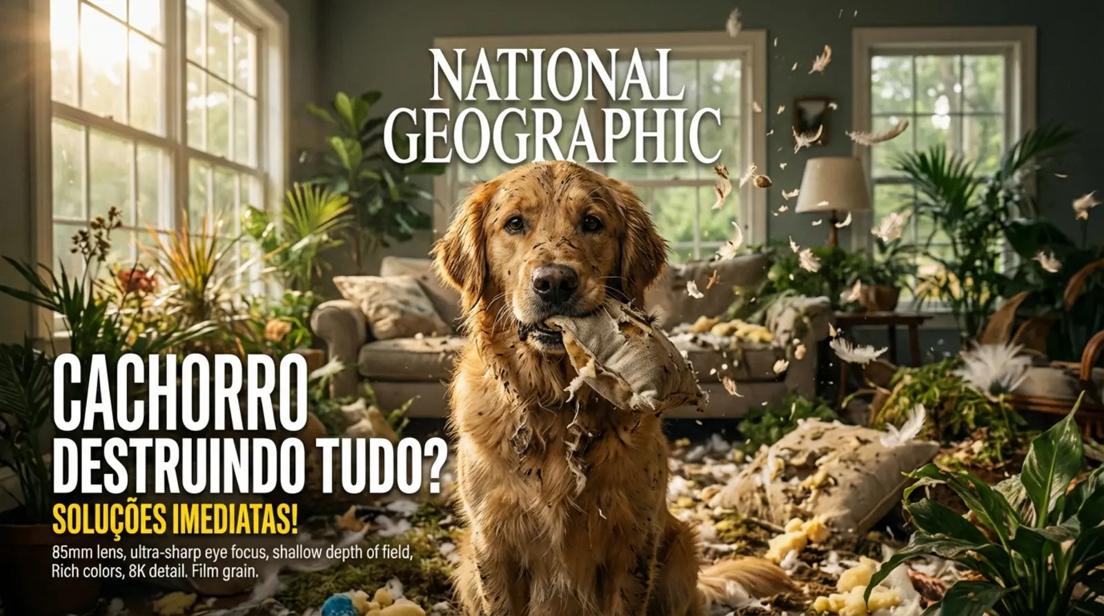 cachorro destruindo tudo